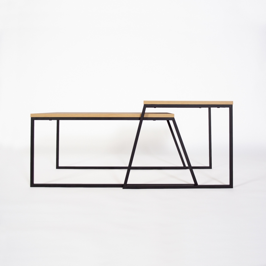 CONJUNTO 2x Mesa de centro PAL bege/preto