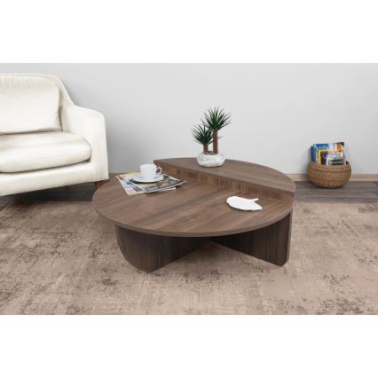 CONJUNTO 2x Mesa de centro PODIUM castanho