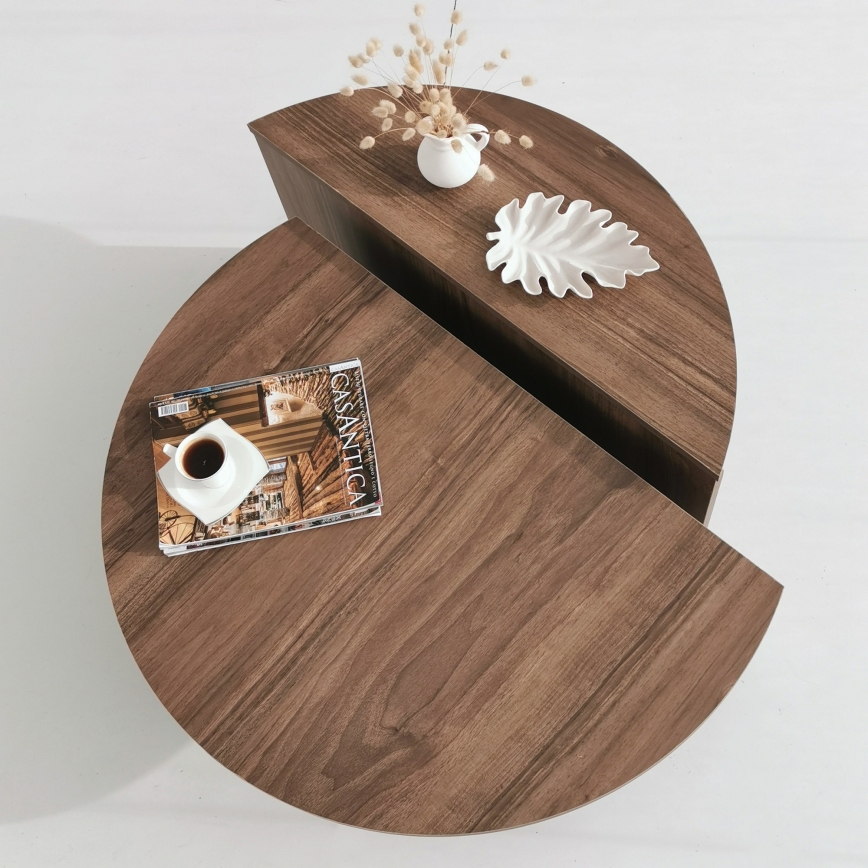 CONJUNTO 2x Mesa de centro PODIUM castanho