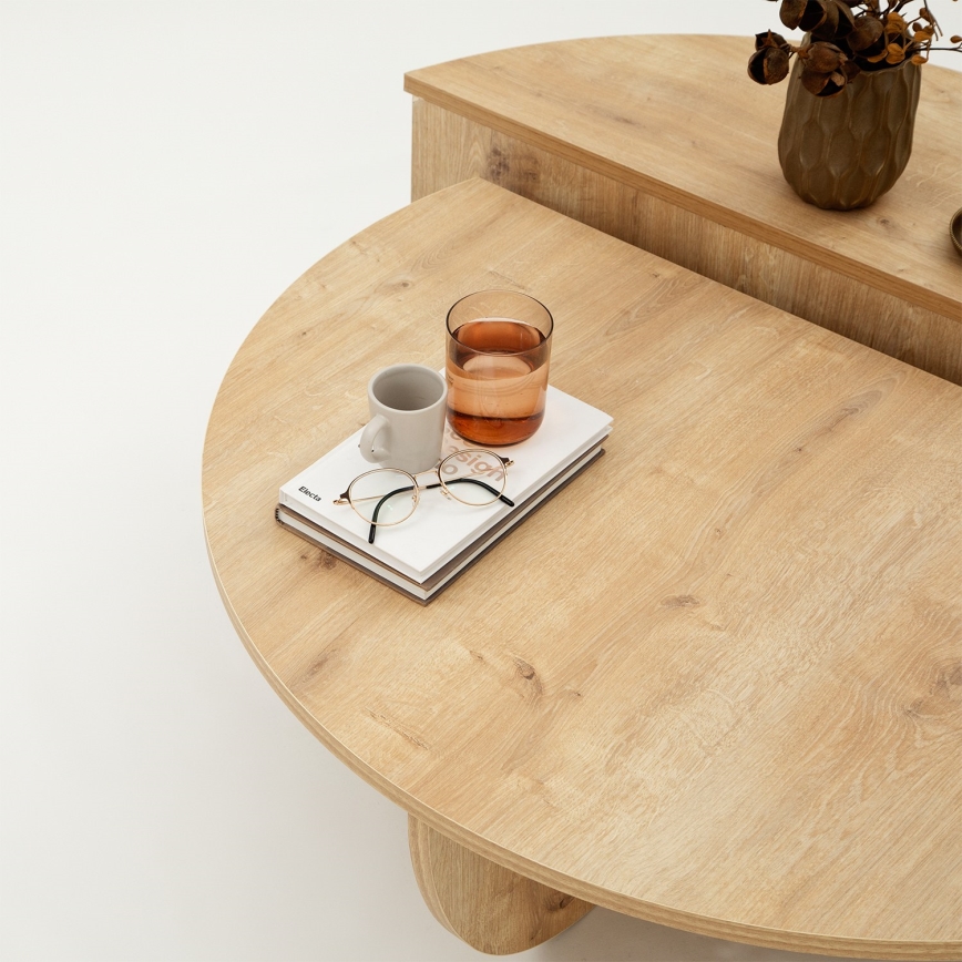 CONJUNTO 2x Mesa de centro PODIUM castanho