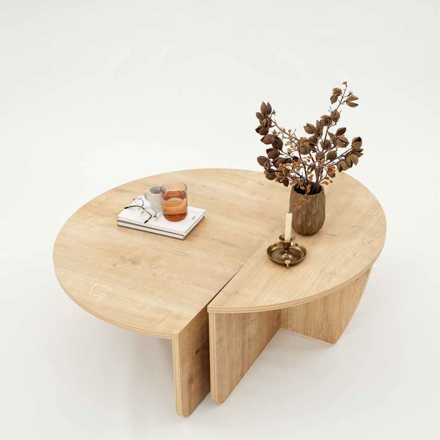 CONJUNTO 2x Mesa de centro PODIUM castanho