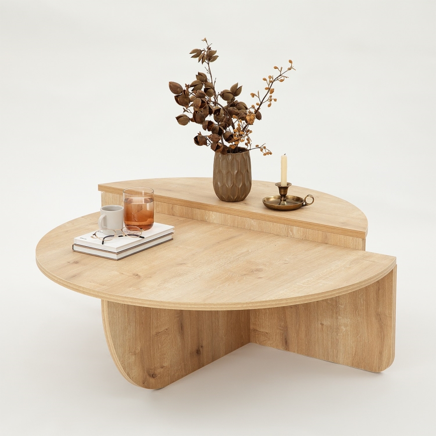 CONJUNTO 2x Mesa de centro PODIUM castanho