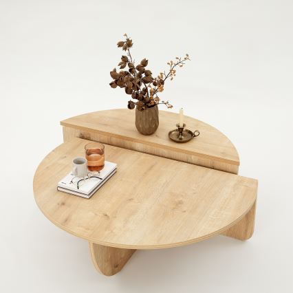 CONJUNTO 2x Mesa de centro PODIUM castanho