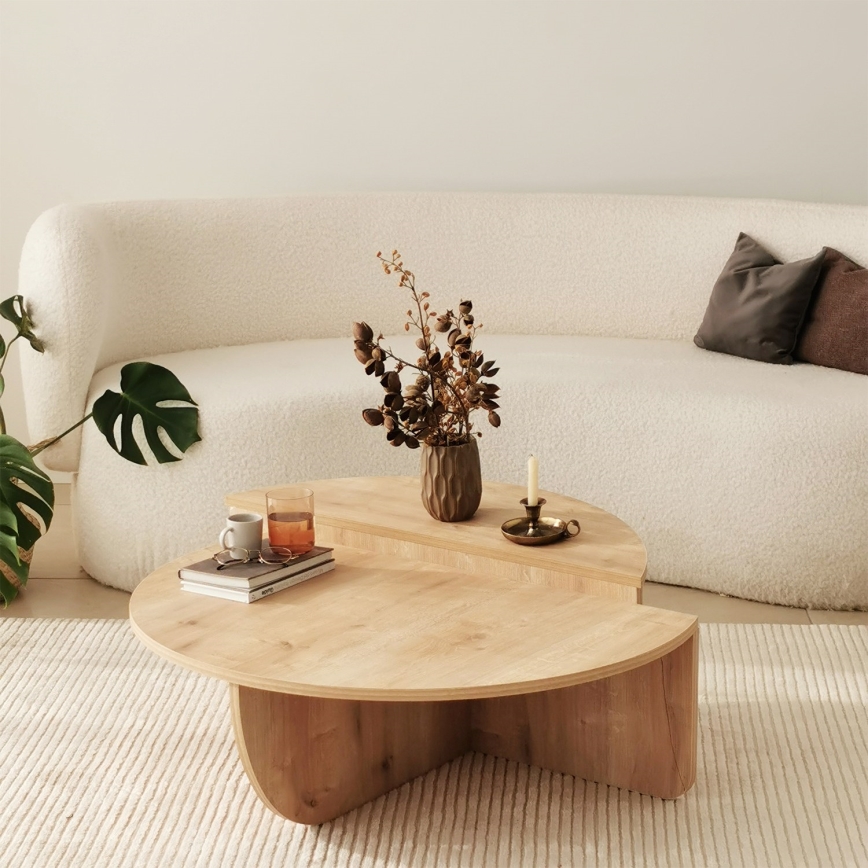 CONJUNTO 2x Mesa de centro PODIUM castanho