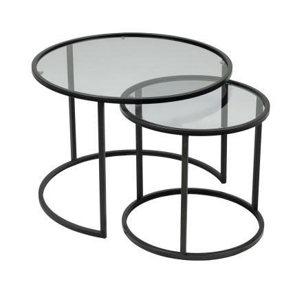 CONJUNTO 2x Mesa de centro TOKYO diâmetro 42/60 cm preto
