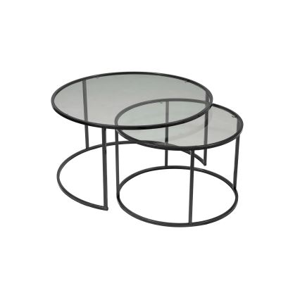 CONJUNTO 2x Mesa de centro TOKYO diâmetro 60/80 cm preto