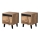 CONJUNTO 2x Mesas de cabeceira NORD 45x40 cm castanho/antracite