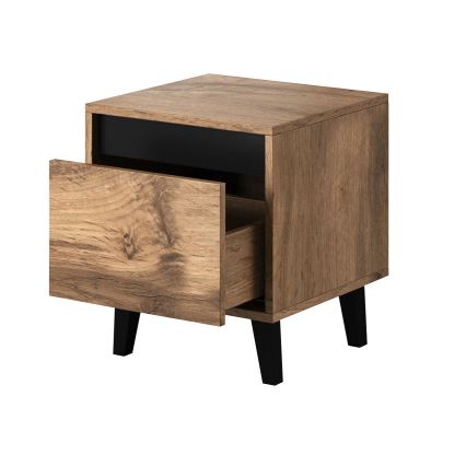 CONJUNTO 2x Mesas de cabeceira NORD 45x40 cm castanho/antracite