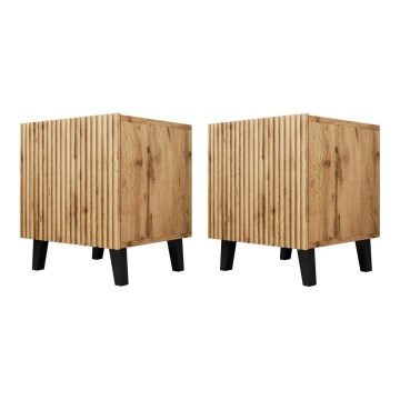 CONJUNTO 2x Mesas de cabeceira VAMOS 52x45 cm castanho