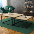 CONJUNTO 2x Mesas de centro DUAL dourado carvalho/preto