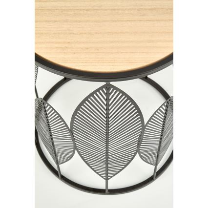 CONJUNTO 2x Mesas de centro FOLLA diâmetro 33/40 cm preto