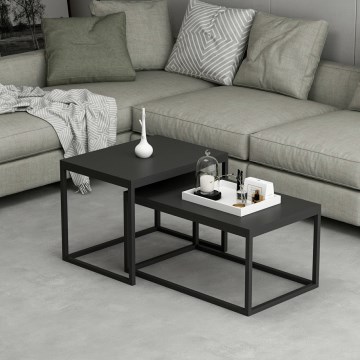 CONJUNTO 2x Mesas de centro LEKA preto