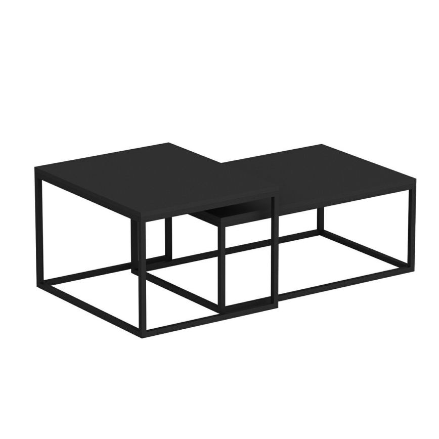 CONJUNTO 2x Mesas de centro LEKA preto
