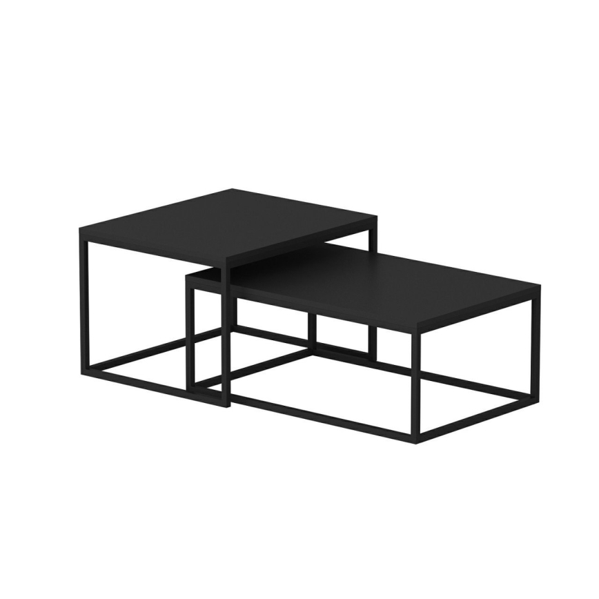 CONJUNTO 2x Mesas de centro LEKA preto