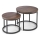 CONJUNTO 2x Mesas de centro OREO diâmetro 43/53 cm preto/nogueira
