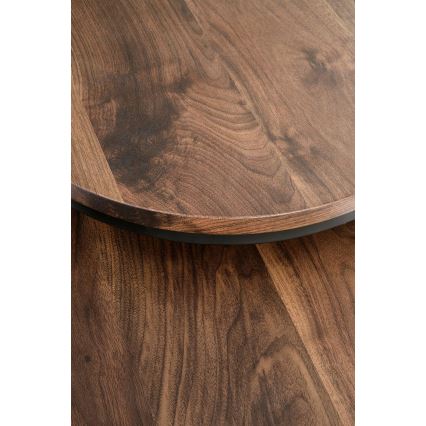 CONJUNTO 2x Mesas de centro OREO diâmetro 43/53 cm preto/nogueira