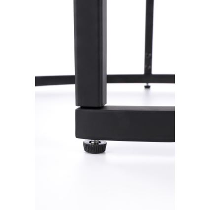 CONJUNTO 2x Mesas de centro OREO diâmetro 43/53 cm preto/nogueira