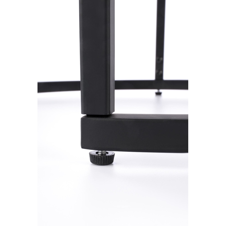 CONJUNTO 2x Mesas de centro OREO diâmetro 43/53 cm preto/nogueira