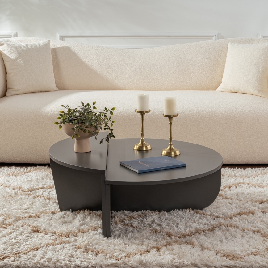 CONJUNTO 2x Mesas de centro ORION antracite