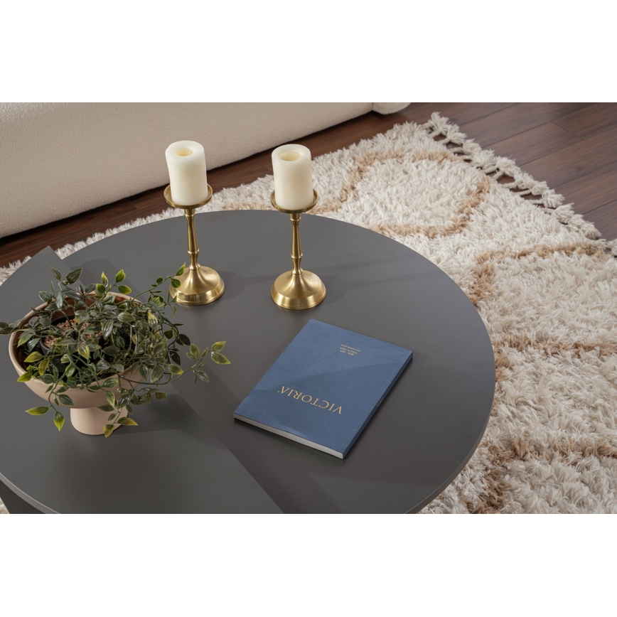 CONJUNTO 2x Mesas de centro ORION antracite