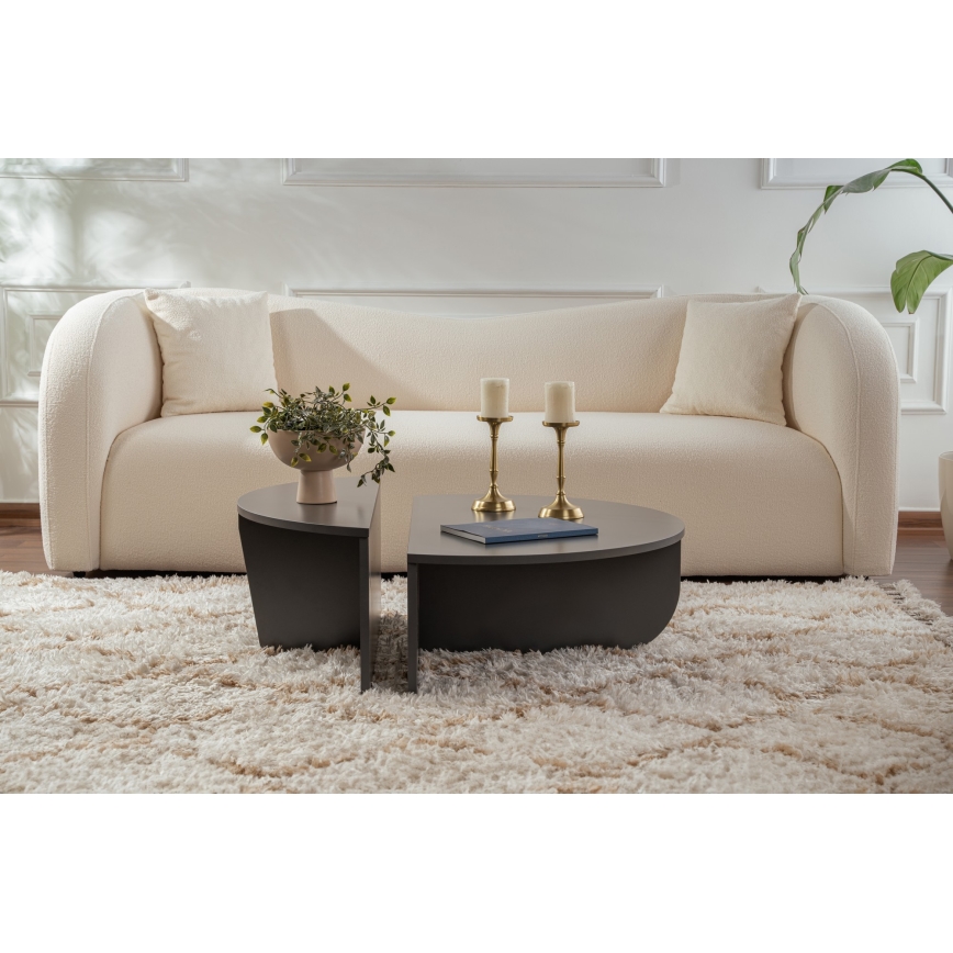 CONJUNTO 2x Mesas de centro ORION antracite