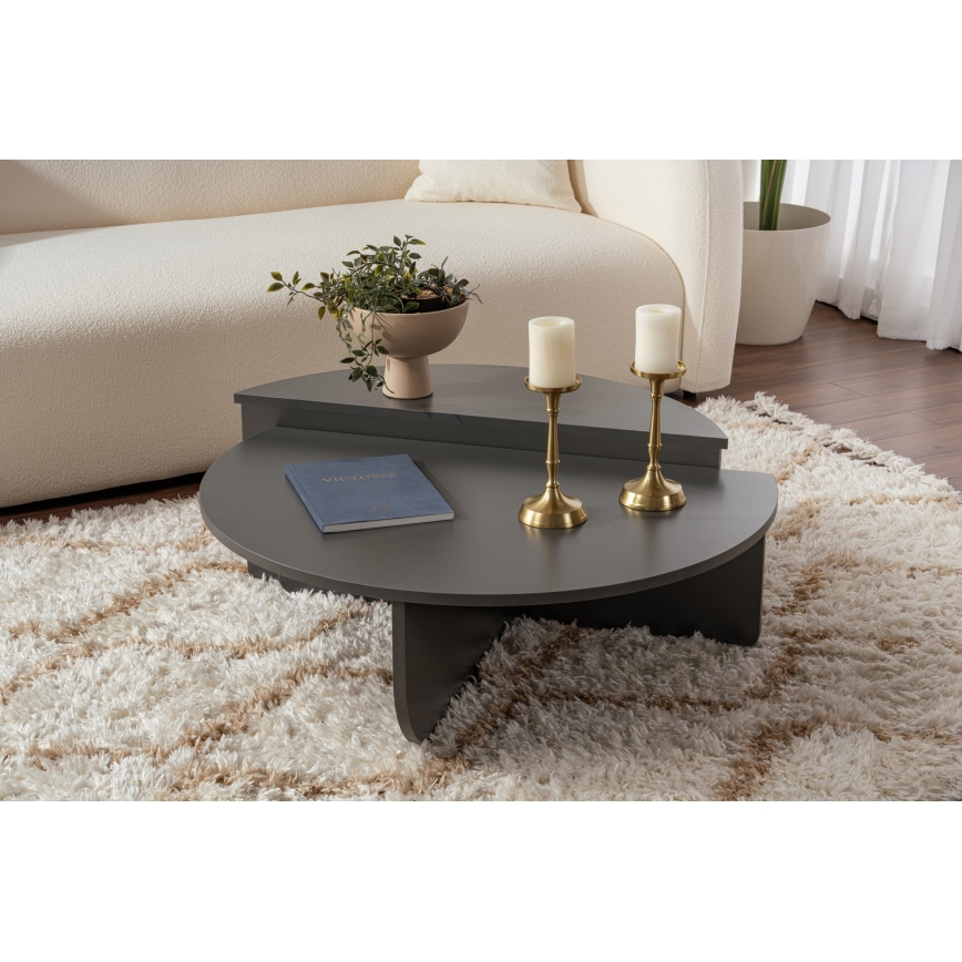 CONJUNTO 2x Mesas de centro ORION antracite