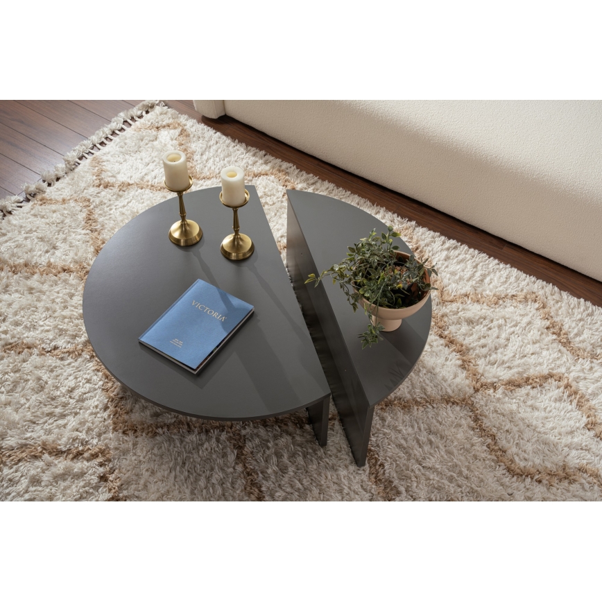 CONJUNTO 2x Mesas de centro ORION antracite
