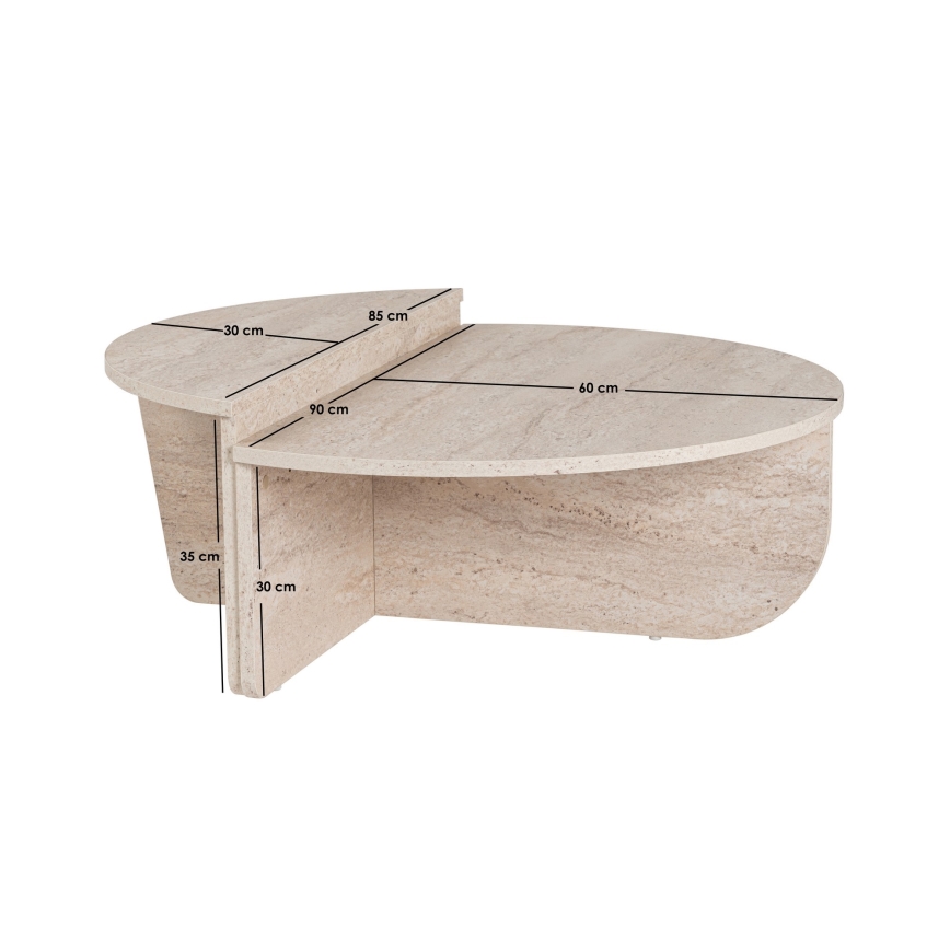 CONJUNTO 2x Mesas de centro ORION bege