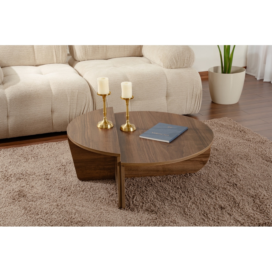 CONJUNTO 2x Mesas de centro ORION nogueira