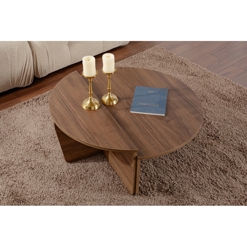 CONJUNTO 2x Mesas de centro ORION nogueira