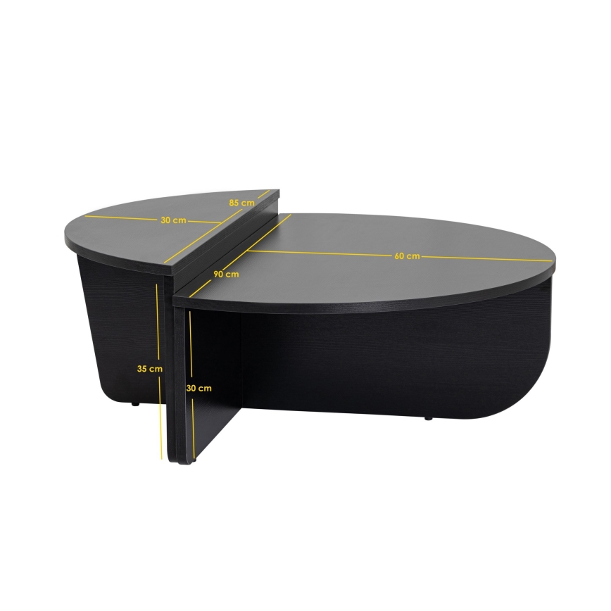 CONJUNTO 2x Mesa de centro ORION preto