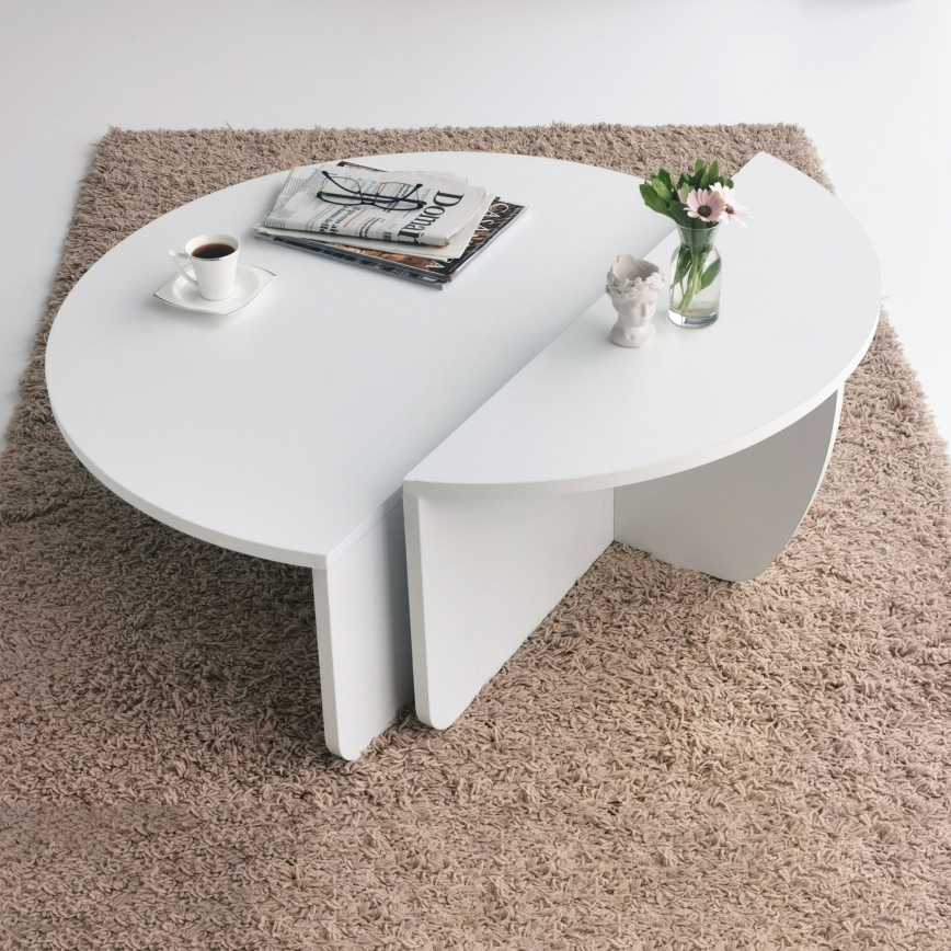 CONJUNTO 2x Mesas de centro PODIUM branco