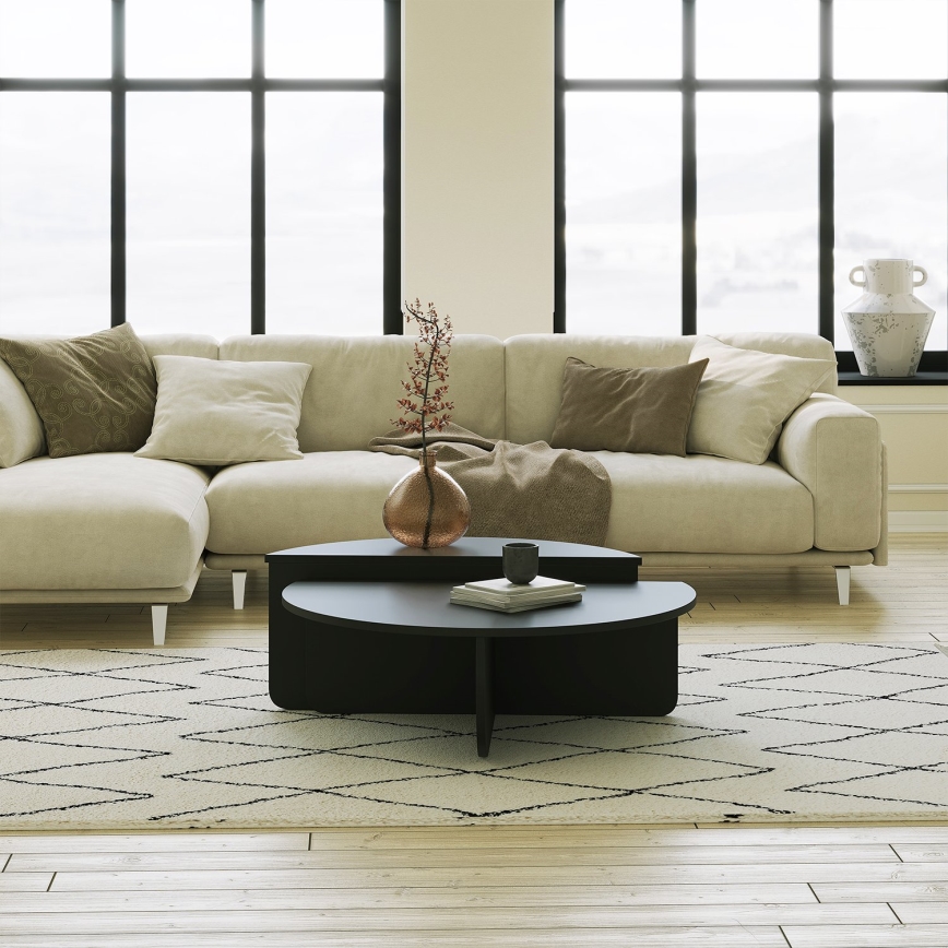 CONJUNTO 2x Mesas de centro PODIUM preto