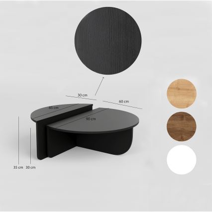 CONJUNTO 2x Mesas de centro PODIUM preto