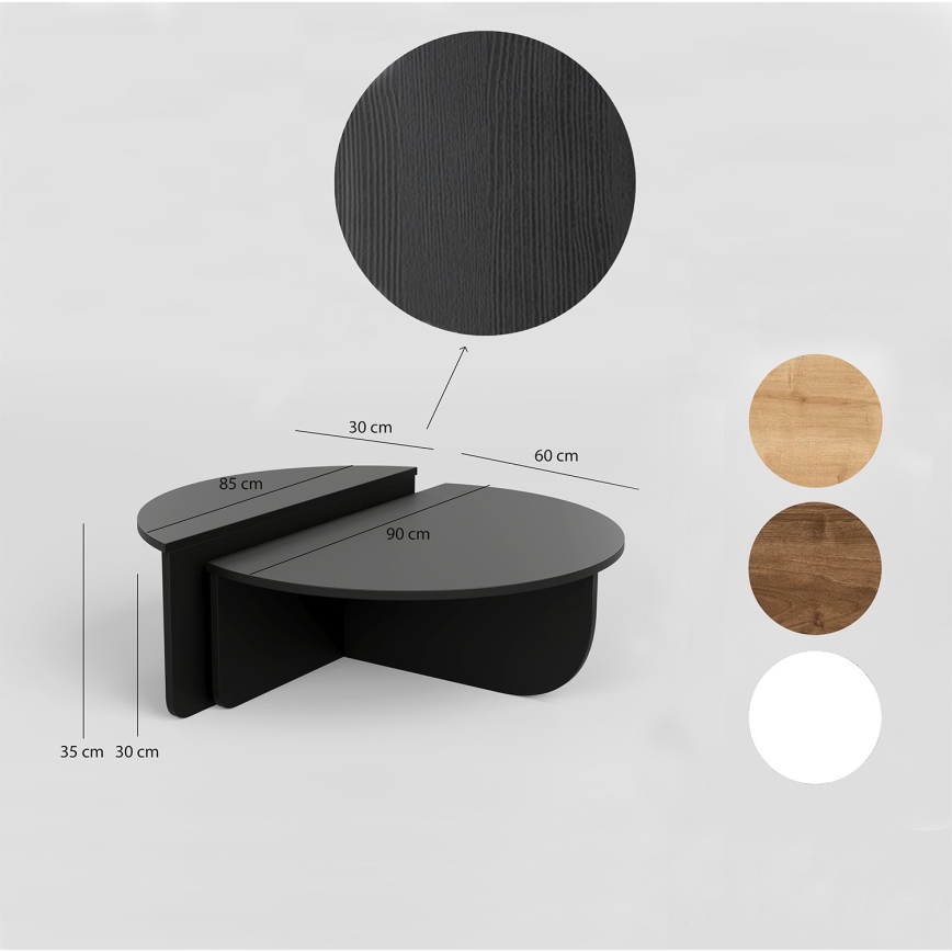 CONJUNTO 2x Mesas de centro PODIUM preto