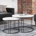 CONJUNTO 2x Mesas de centro RAGNAR preto/branco