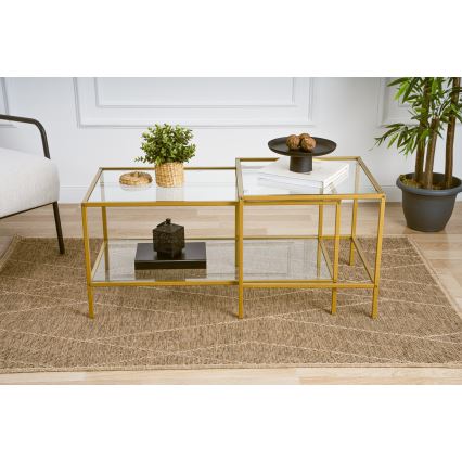 CONJUNTO 2x Mesas de centro SEVAY dourado