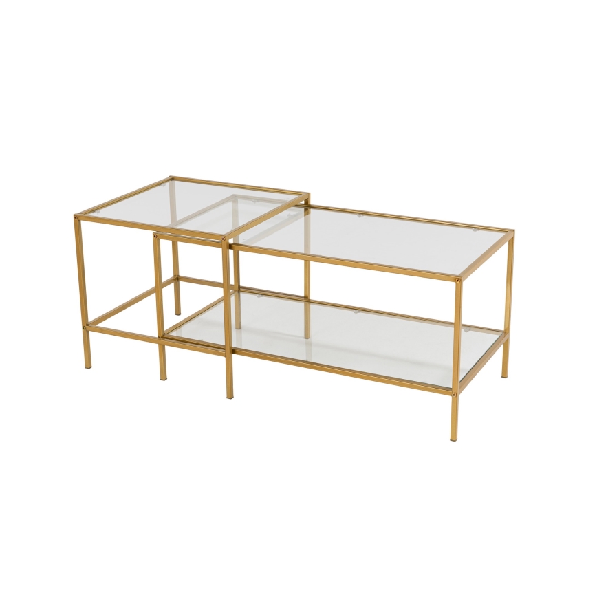 CONJUNTO 2x Mesas de centro SEVAY dourado