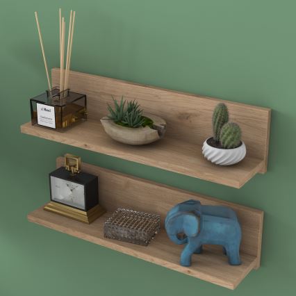 CONJUNTO 2x Prateleira de parede 60x15 cm castanho