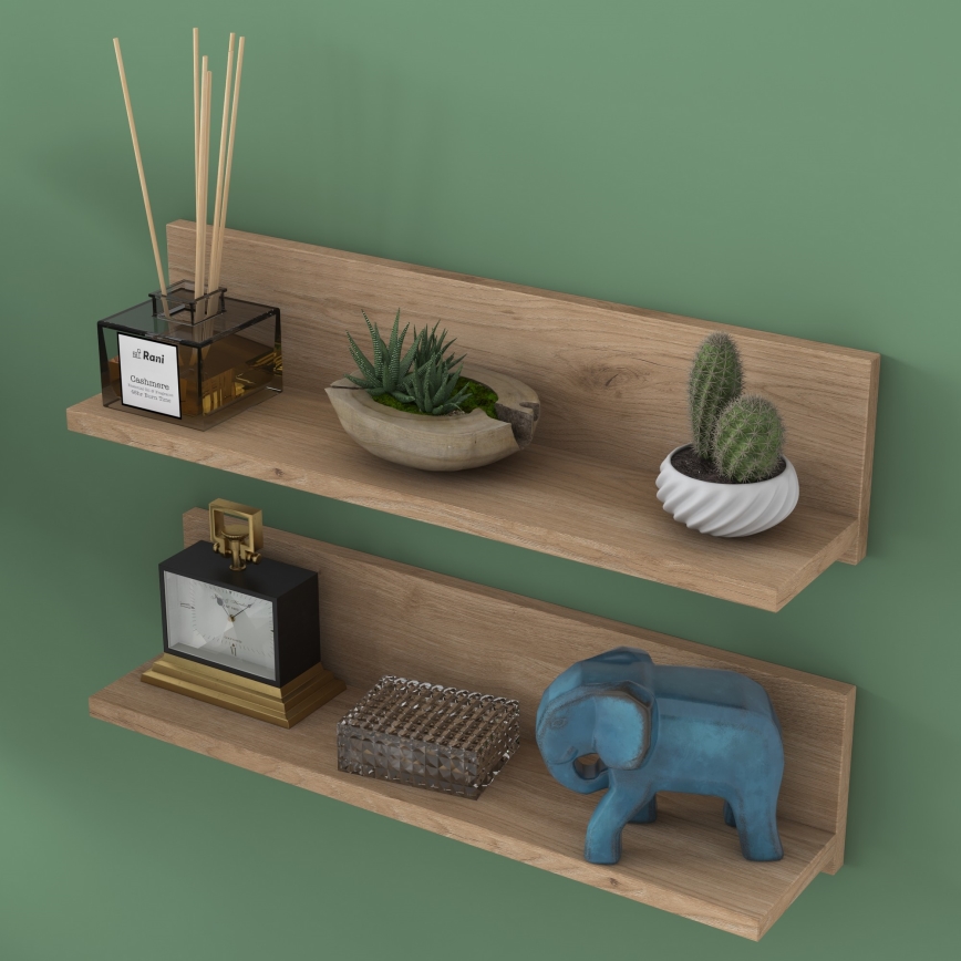 CONJUNTO 2x Prateleira de parede 60x15 cm castanho
