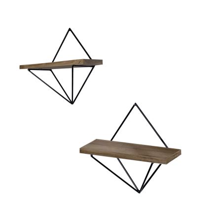 CONJUNTO 2x Prateleira de parede abeto castanho