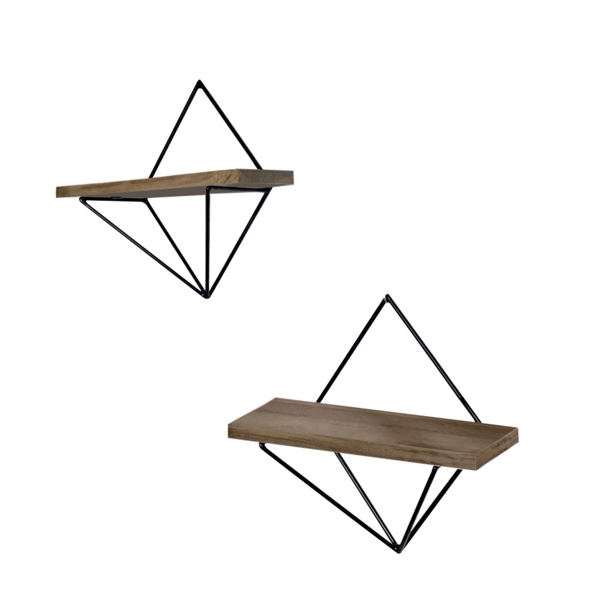 CONJUNTO 2x Prateleira de parede abeto castanho