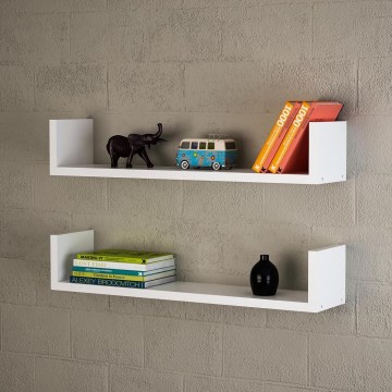 CONJUNTO 2x prateleira de parede IRIS 14,5x63 cm branco