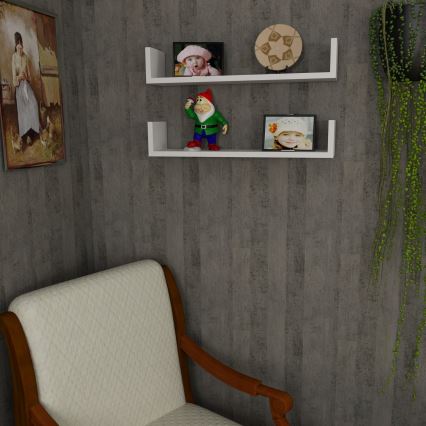 CONJUNTO 2x prateleira de parede IRIS 14,5x63 cm branco