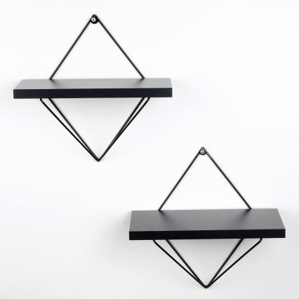 CONJUNTO 2x Prateleiras de parede preta