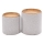 CONJUNTO 2x Pufes AVIKO diâmetro 38/45 cm cinzento/bege