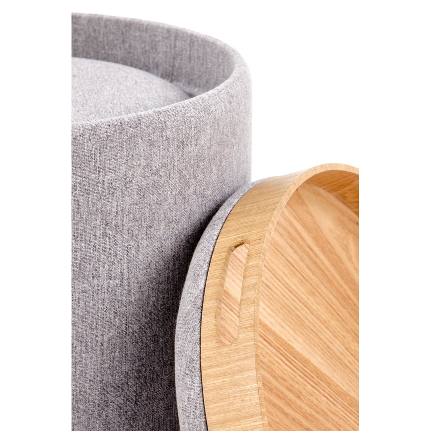 CONJUNTO 2x Pufes AVIKO diâmetro 38/45 cm cinzento/bege