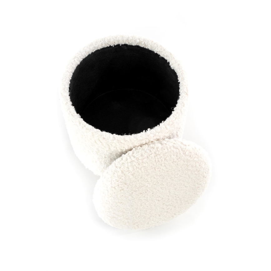 CONJUNTO 2x Pufes CANCUN diâmetro 31/38 cm branco/castanho