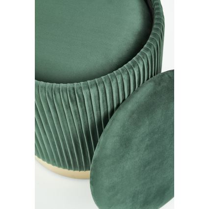 CONJUNTO 2x Pufes MONTY diâmetro 36/44 cm verde/dourado