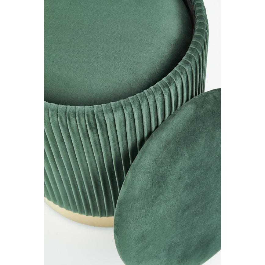 CONJUNTO 2x Pufes MONTY diâmetro 36/44 cm verde/dourado
